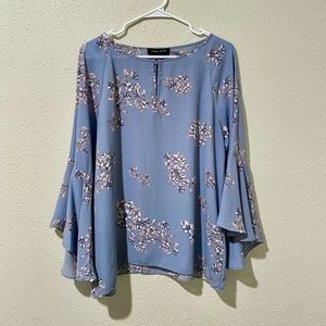 Ivanka Trump Floral Bell Sleeves Blouse